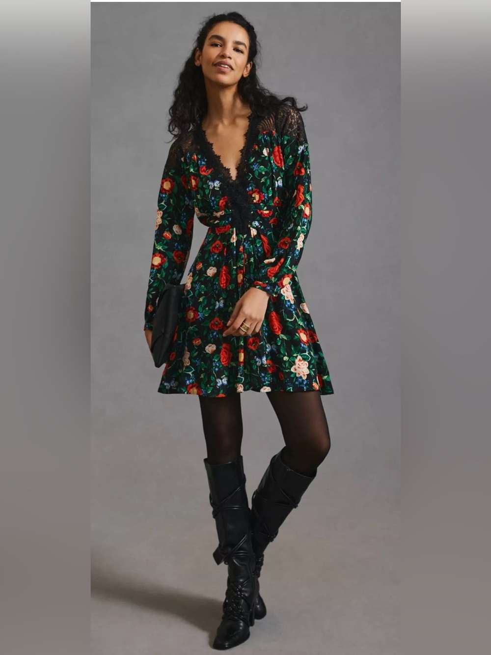 NWT By Anthropologie Lacy V-Neck Mini Dress size 4